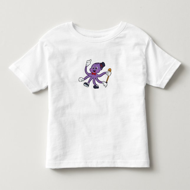 Octopus as Magician with Hat Toddler T-shirt (Front)