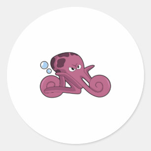 Octopus as Motorycycle Classic Round Sticker