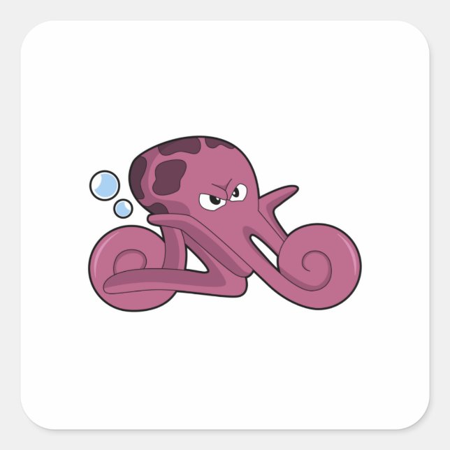 Octopus as Motorycycle Square Sticker (Front)