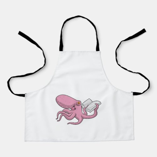 Octopus as Nerd witth Book Apron