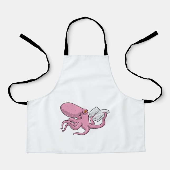 Octopus as Nerd witth Book Apron (Front)