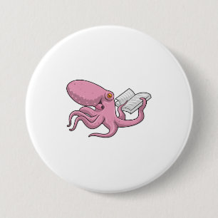Octopus as Nerd witth Book Button