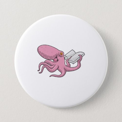 Octopus as Nerd witth Book Button