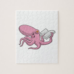 Octopus as Nerd witth Book Jigsaw Puzzle