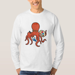 Octopus as Painter with Paint & Brush T-Shirt