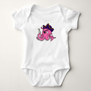 Octopus as Pirate with Hooked hand Baby Bodysuit