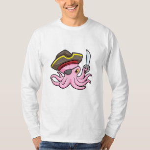Octopus as Pirate with Saber & Eye patch T-Shirt