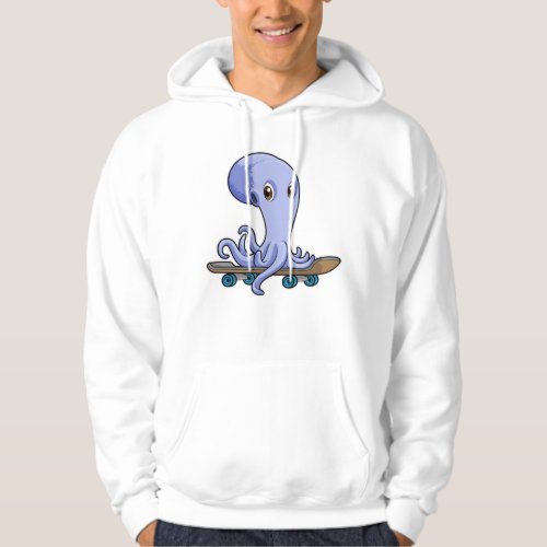 Octopus as Skater with Skateboard Hoodie