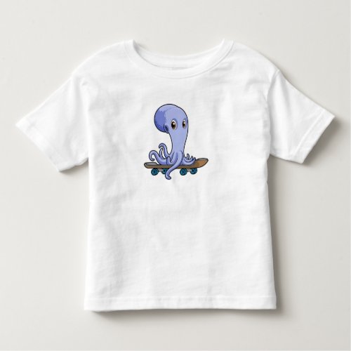 Octopus as Skater with Skateboard Toddler T_shirt