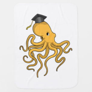 Octopus as Student with Diploma Baby Blanket