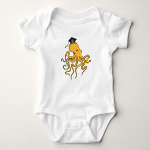 Octopus as Student with Diploma Baby Bodysuit