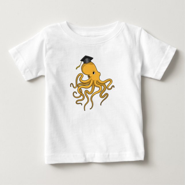 Octopus as Student with Diploma Baby T-Shirt (Front)