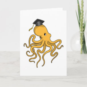 Octopus as Student with Diploma Card