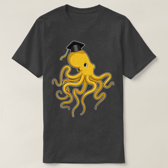 Octopus as Student with Diploma T-Shirt (Design Front)