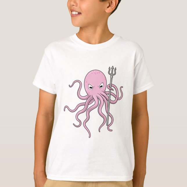 Octopus as Wizard with Trident T-Shirt (Front)