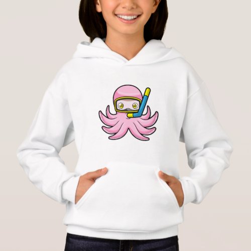 Octopus at Diving with Snorkel  Swimming goggles Hoodie