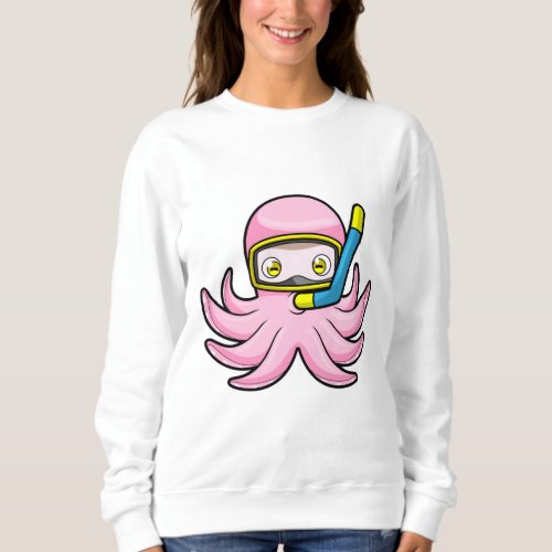 Octopus at Diving with Snorkel  Swimming goggles Sweatshirt