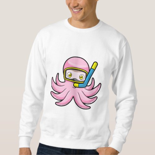 Octopus at Diving with Snorkel  Swimming goggles Sweatshirt