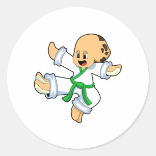 Octopus at Martial arts Karate Classic Round Sticker