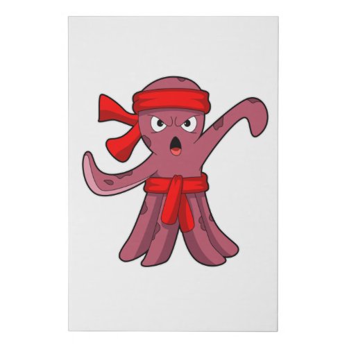 Octopus at Martial arts Karate Faux Canvas Print