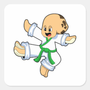 Octopus at Martial arts Karate Square Sticker
