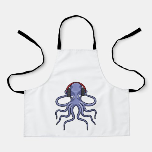 Octopus at Music with Headphone Apron