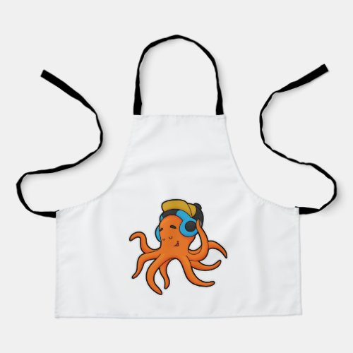 Octopus at Music with Headphone Apron