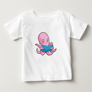 Octopus at Reading a Book Baby T-Shirt