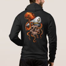 Octopus Attack Captains Skull Nautical 