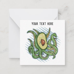 Octopus Avocado Note Card