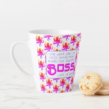 Octopus Awesome Boss Saying Gift Mug by millhill at Zazzle
