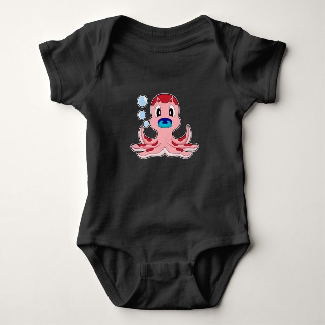Octopus Baby Pacifier Baby Bodysuit (Front)