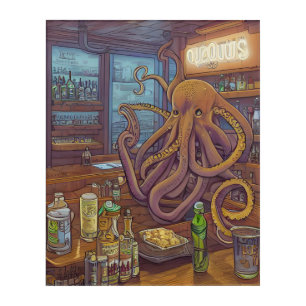 Octopus bartender Fantasy Acrylic Print