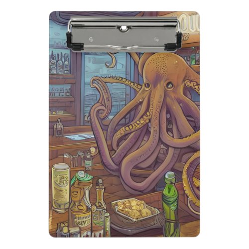 Octopus Bartender Mini Clipboard