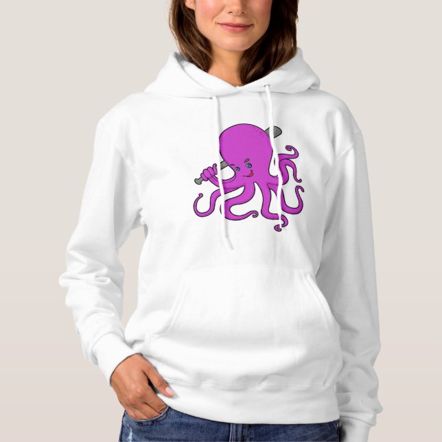 Octopus Baseball Baseball bat Hoodie (Front)