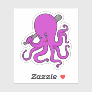 Octopus Baseball Baseball bat Sticker
