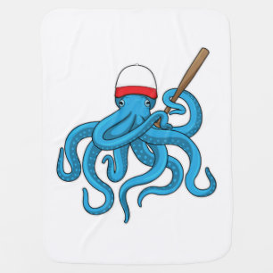 Octopus Baseball bat Baseball Baby Blanket