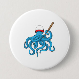 Octopus Baseball bat Baseball Button