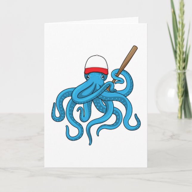 Octopus Baseball bat Baseball Card (Front)
