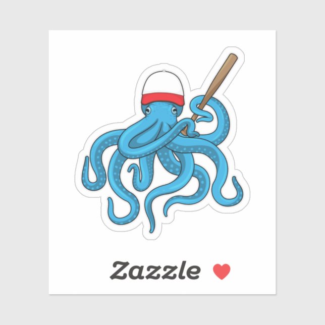 Octopus Baseball bat Baseball Sticker (Sheet)