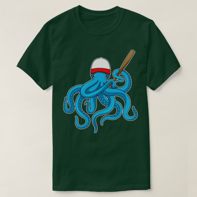 Octopus Baseball bat Baseball T-Shirt (Design Front)