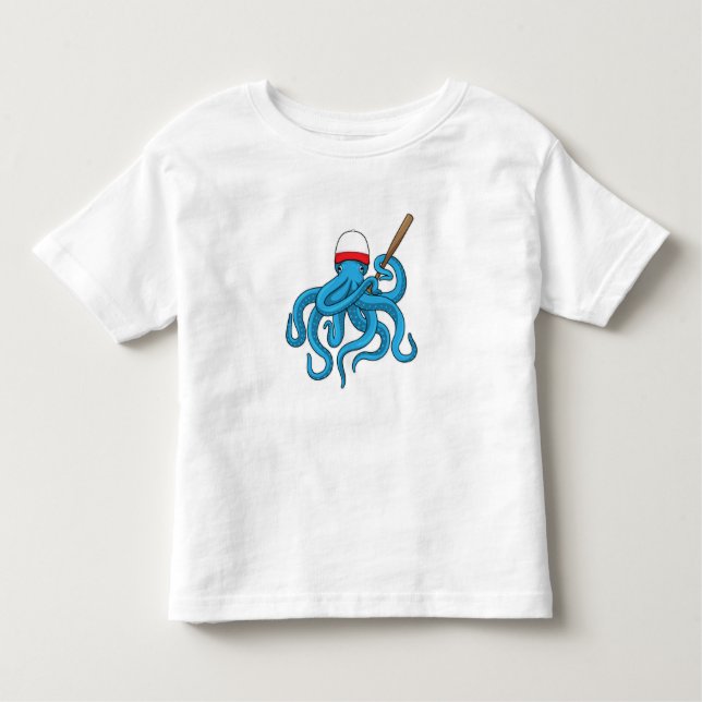 Octopus Baseball bat Baseball Toddler T-shirt (Front)