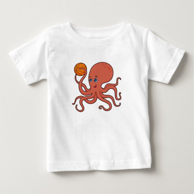 Octopus Basketball player Basketball Baby T-Shirt (Front)