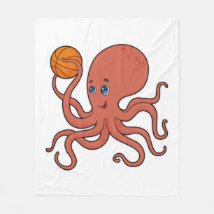 Octopus Basketball player Basketball Fleece Blanket