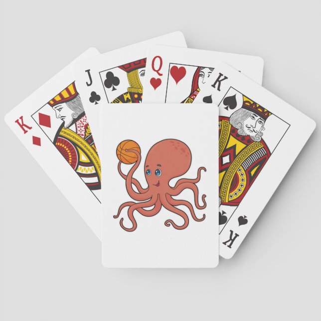 Octopus Basketball player Basketball Poker Cards (Back)