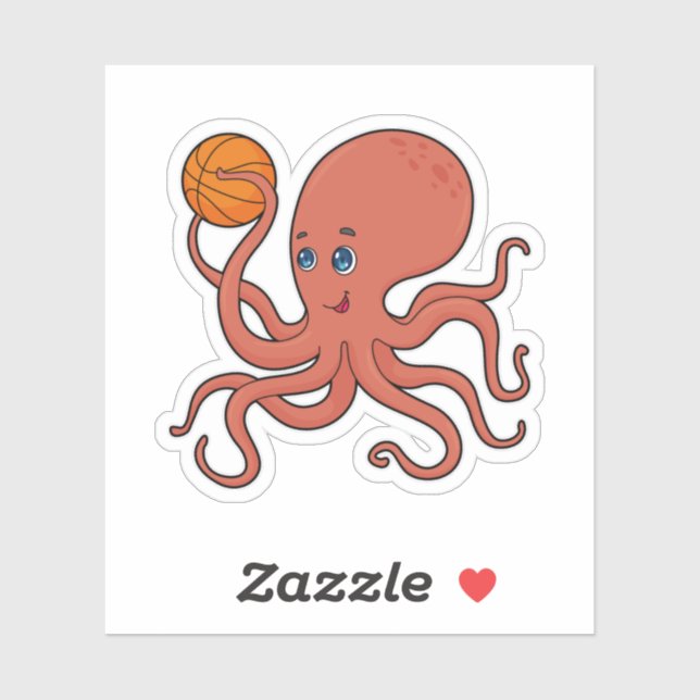 Octopus Basketball player Basketball Sticker (Sheet)