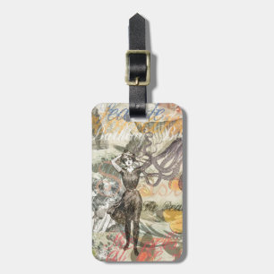 Octopus Beach Antique Coastal Steampunk Luggage Tag