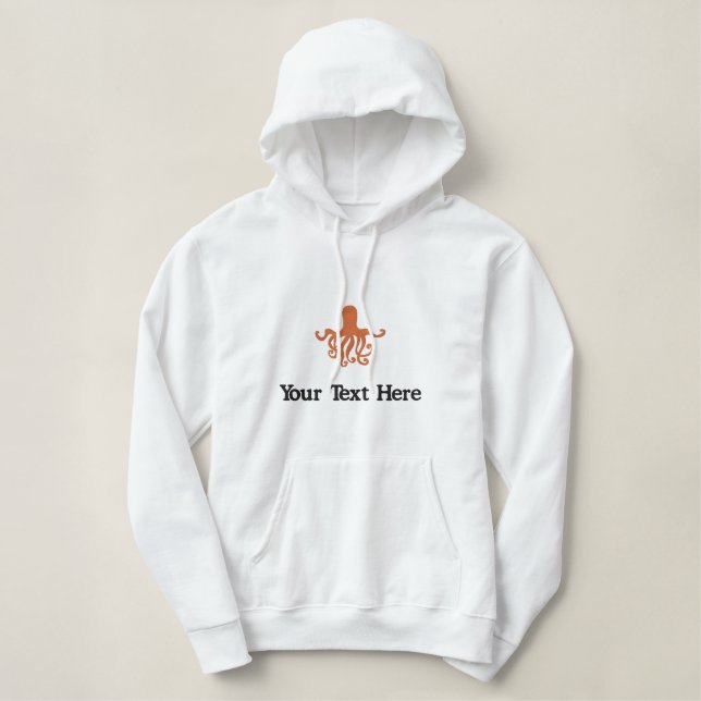 Octopus Beach embroidered Hoodie (Design Front)