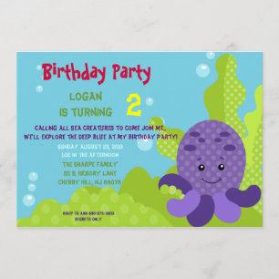 Octopus Birthday Invitation