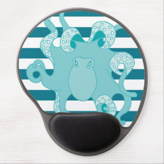 Octopus Blue Bold Stripes Gel Mousepad